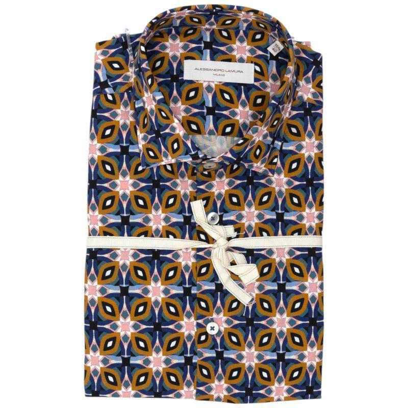 Alessandro Lamura Camicia Multicolore con Motivo Geometrico Alessandro Lamura Camicia Multicolore con Motivo Geometrico