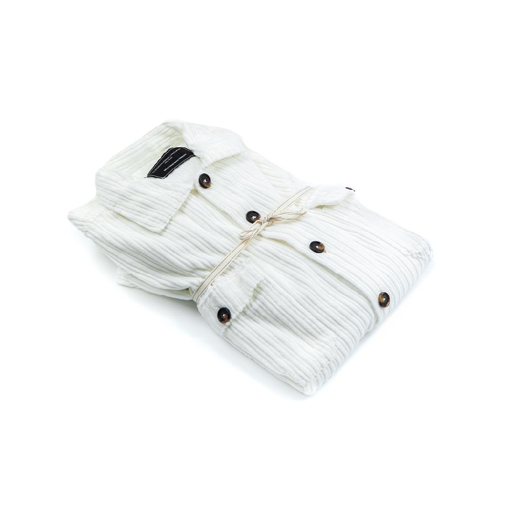 Alessandro Lamura Camicia Overshirt A Righe Di Velluto – Collo Italiano