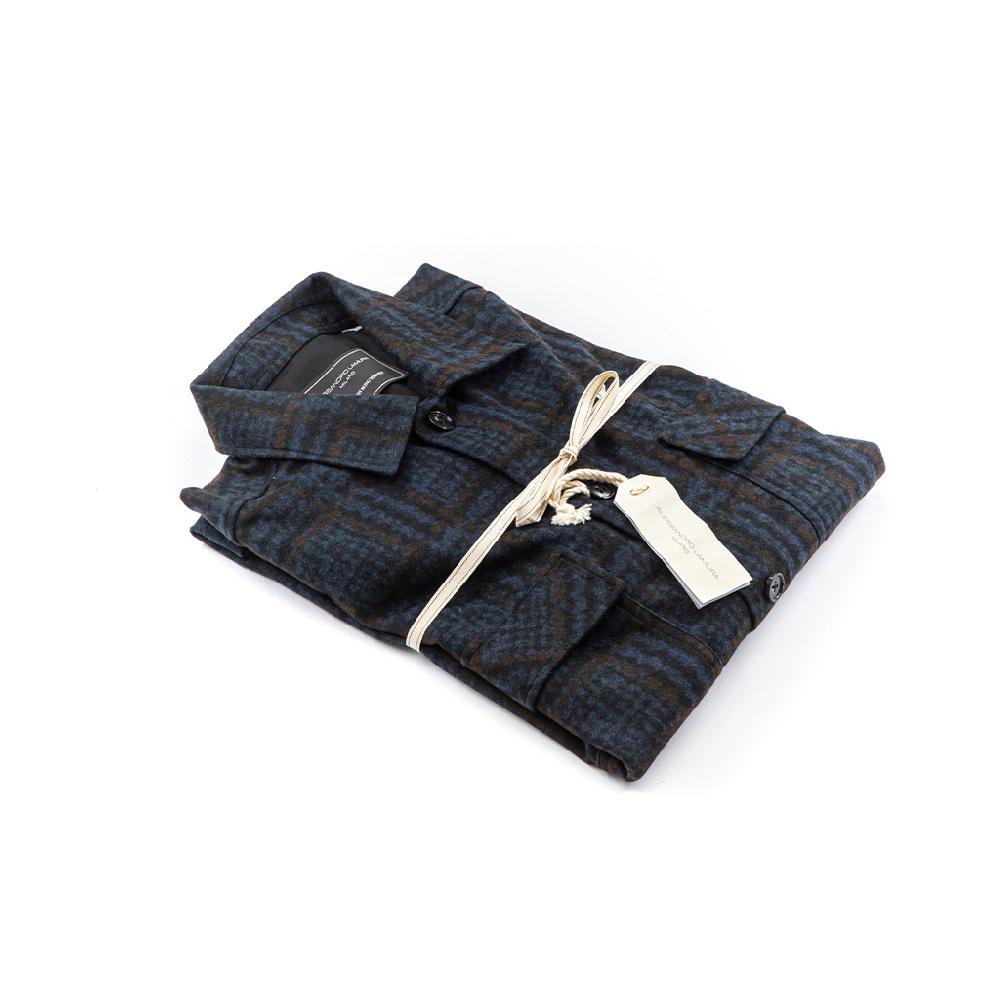 Alessandro Lamura Camicia Overshirt Pied De Poule – Collo Italiano