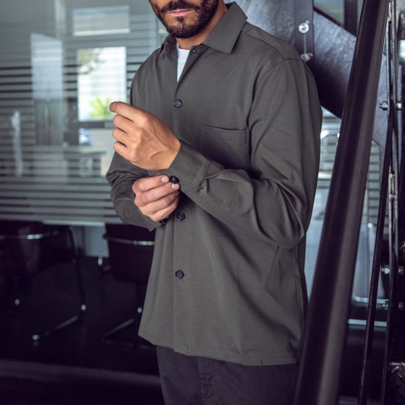 Alessandro Lamura Camicia Overshirt Strech – Collo Italiano