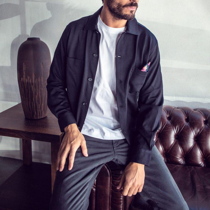 Alessandro Lamura Camicia Overshirt Strech – Collo Italiano