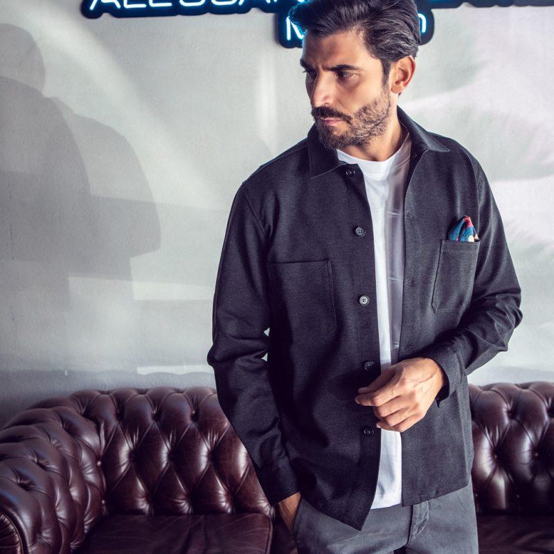 Alessandro Lamura Camicia Overshirt Strech – Collo Italiano