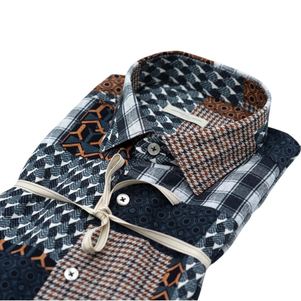 Alessandro Lamura Camicia Patchwork Multicolore Con Motivi Geometrici E Quadri