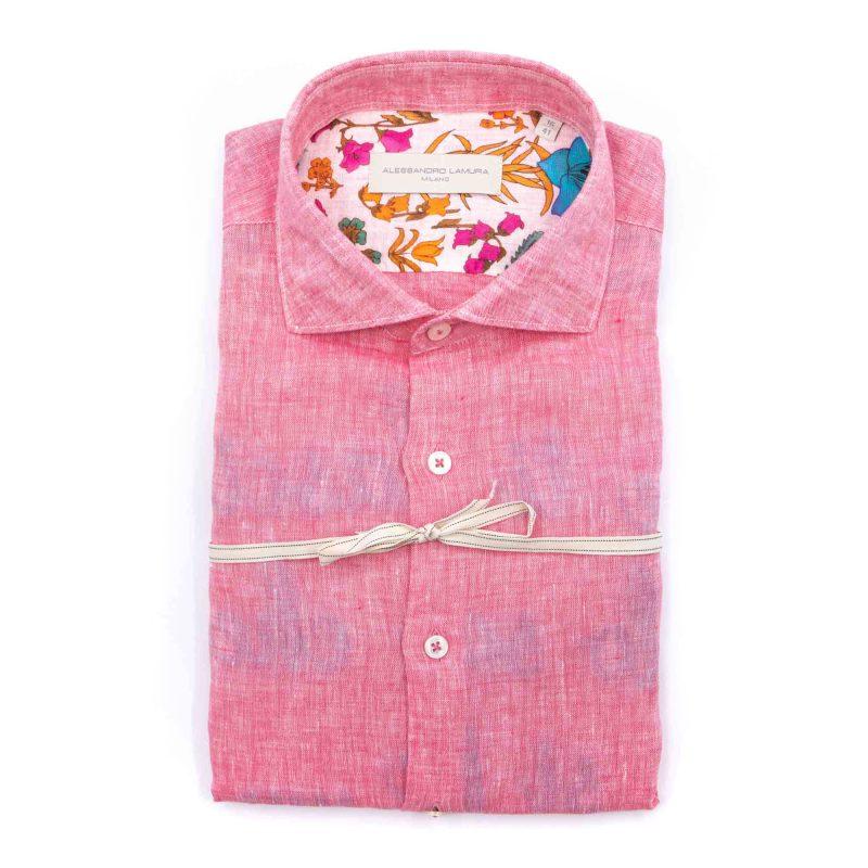 Alessandro Lamura Camicia Ricamata Con Collo Francese