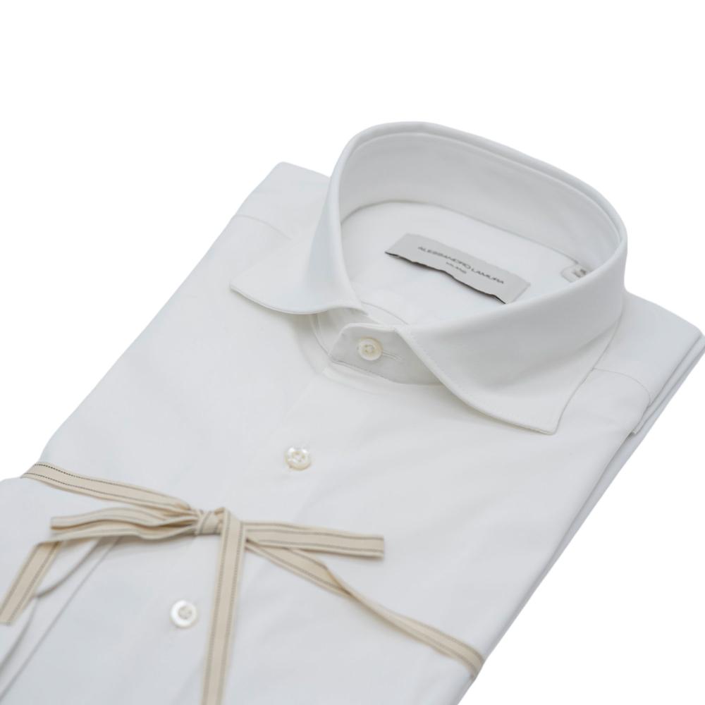 Alessandro Lamura Camicia Tinta Unita Bianca – Collo Francese