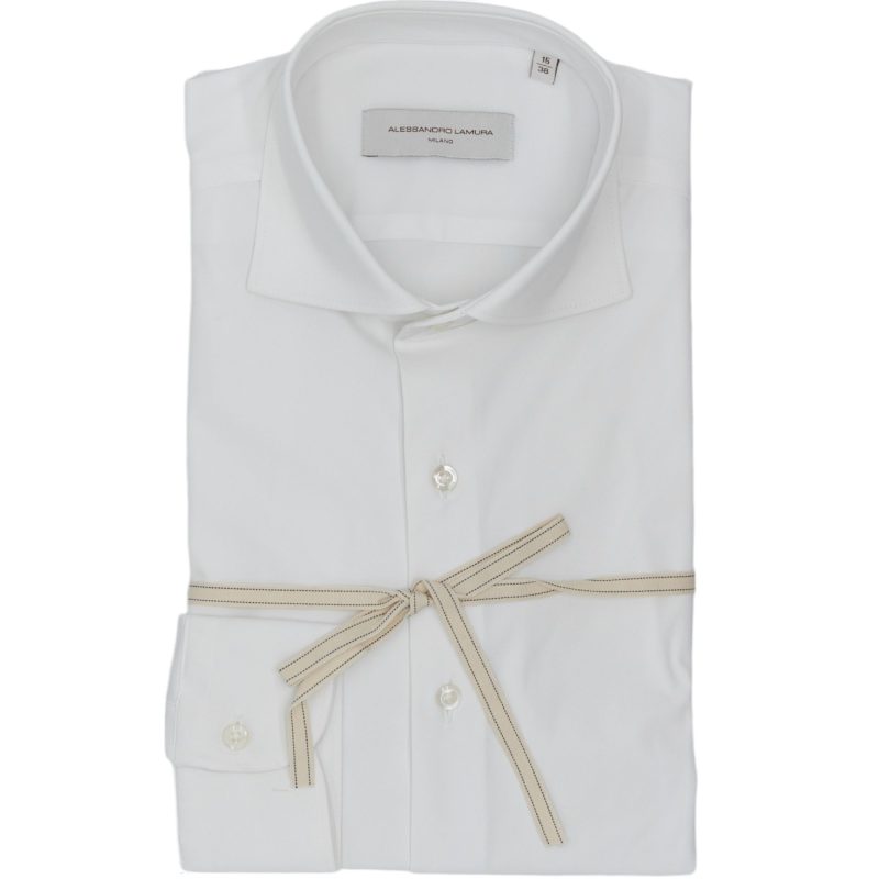 Alessandro Lamura Camicia Tinta Unita bianca – Collo Francese