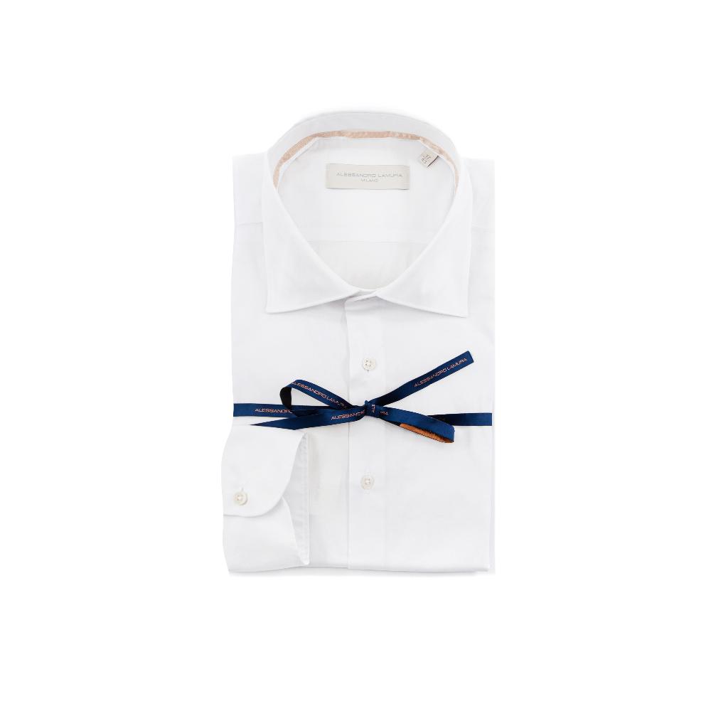 Alessandro Lamura Camicia Tinta Unita Bianca Strech – Collo Francese