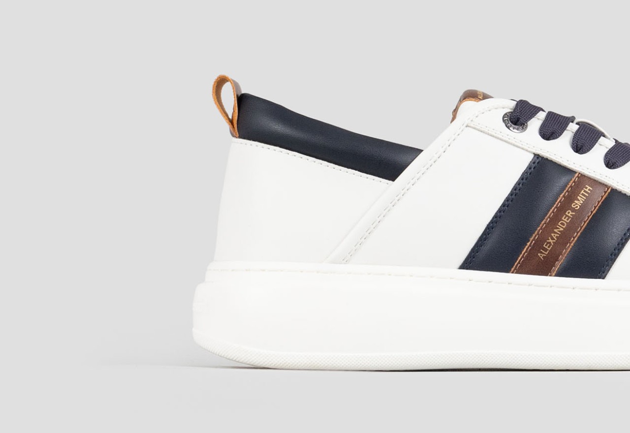 Alexander Smith ECO-WEMBLEY MAN WHITE BLUE COGNAC