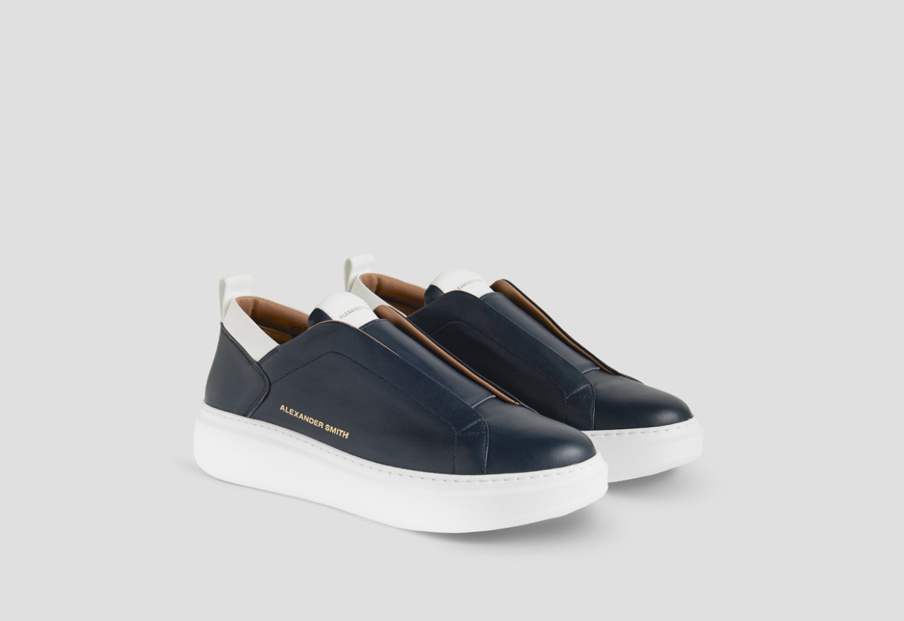 Alexander Smith WEMBLEY SLIP-ON MAN BLUE WHITE