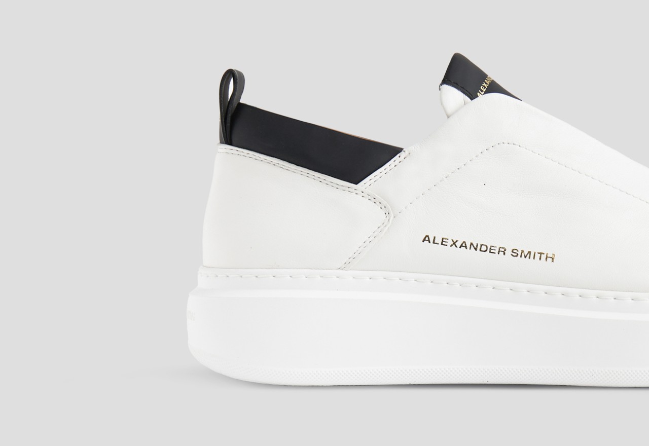 Alexander Smith WEMBLEY SLIP-ON MAN WHITE BLACK