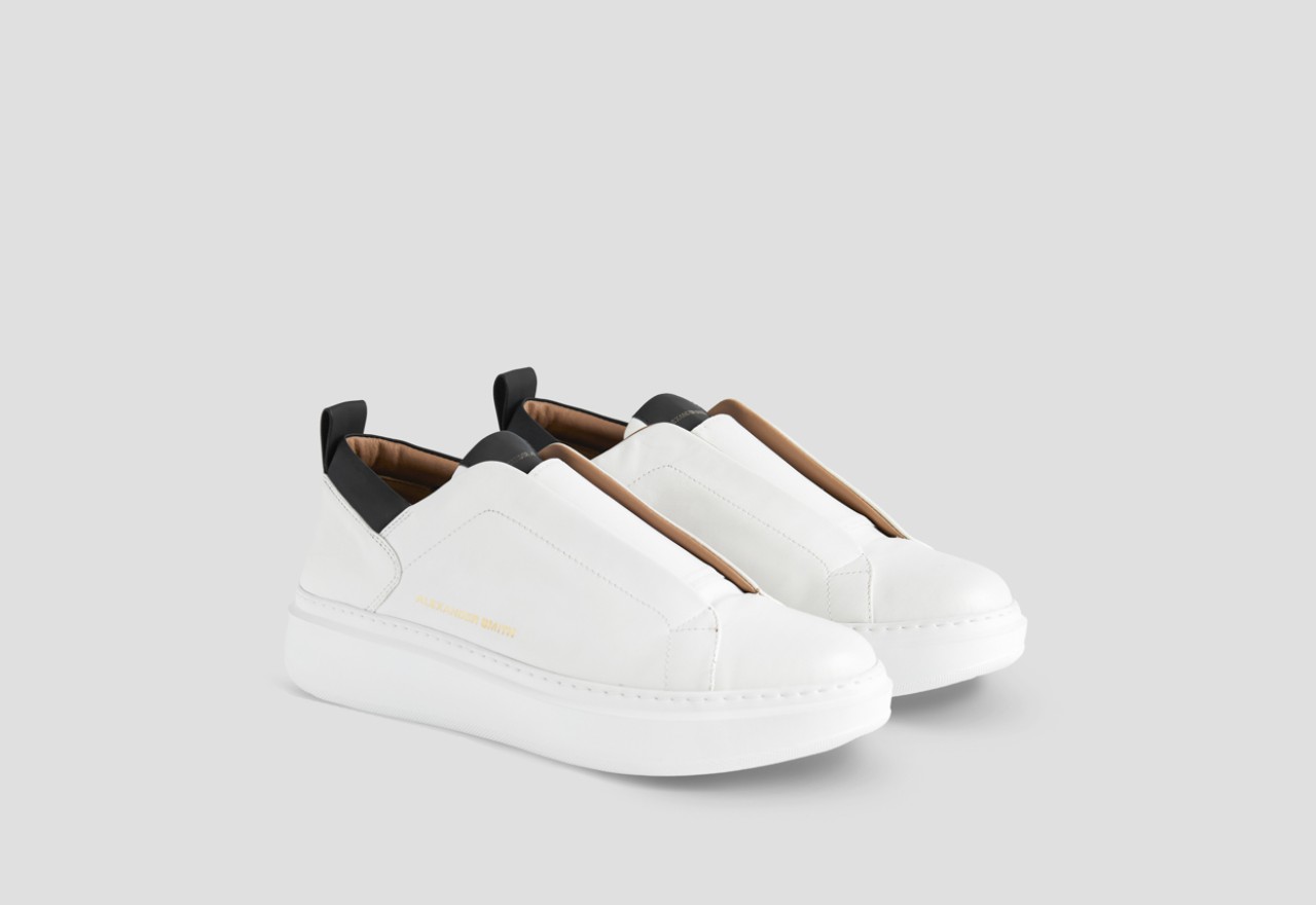 Alexander Smith WEMBLEY SLIP-ON MAN WHITE BLACK
