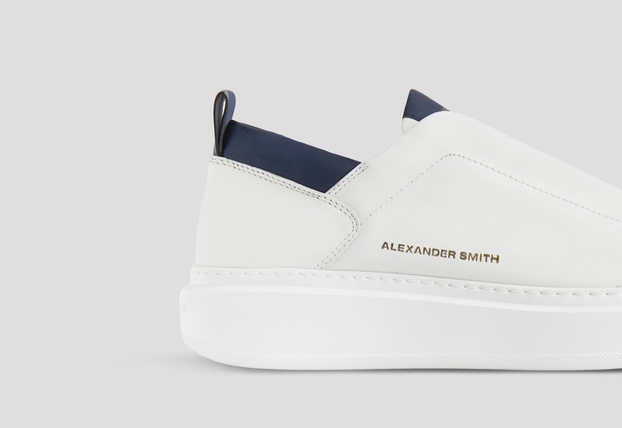 Alexander Smith WEMBLEY SLIP-ON MAN WHITE BLUE