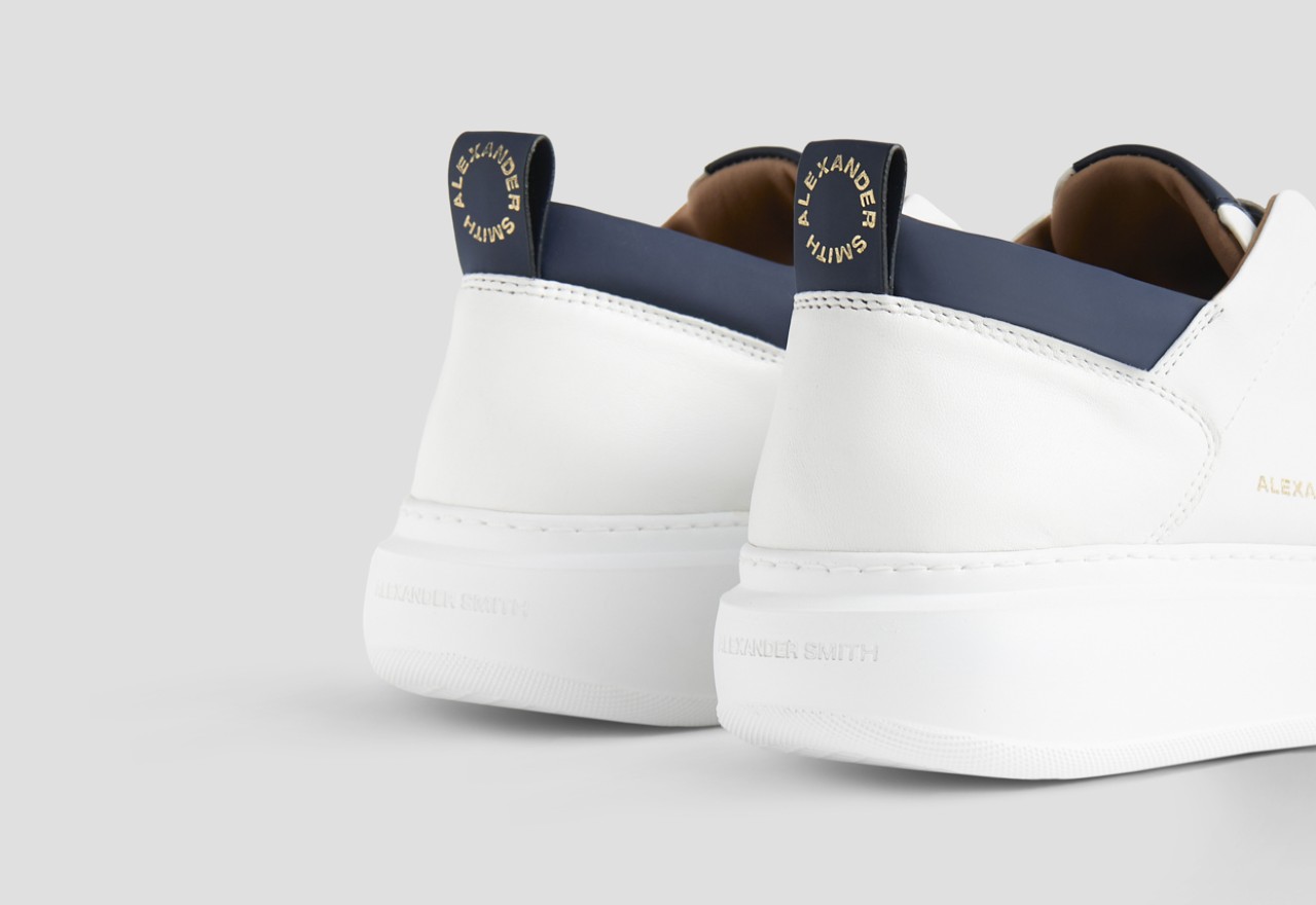 Alexander Smith WEMBLEY SLIP-ON MAN WHITE BLUE