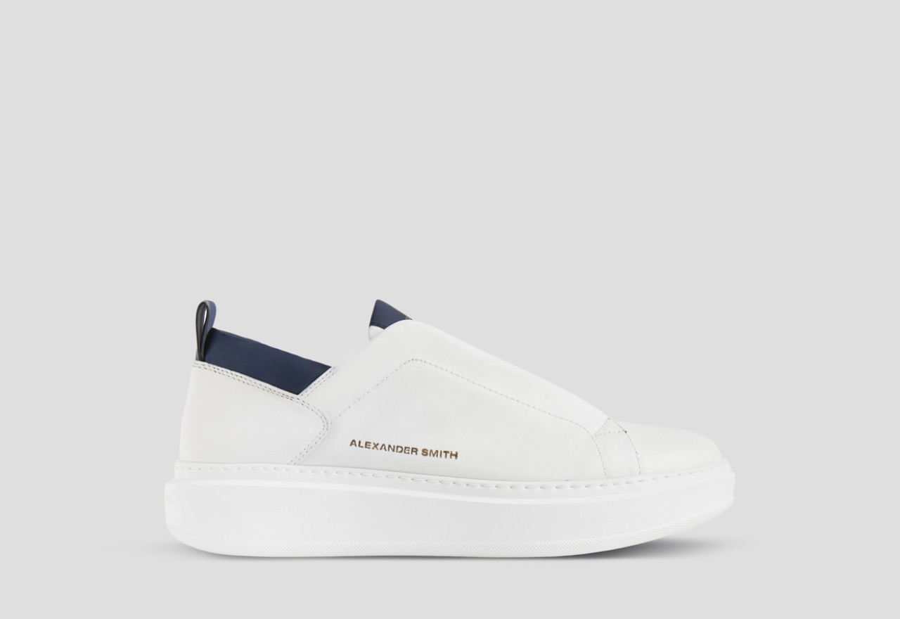 Alexander Smith WEMBLEY SLIP-ON MAN WHITE BLUE