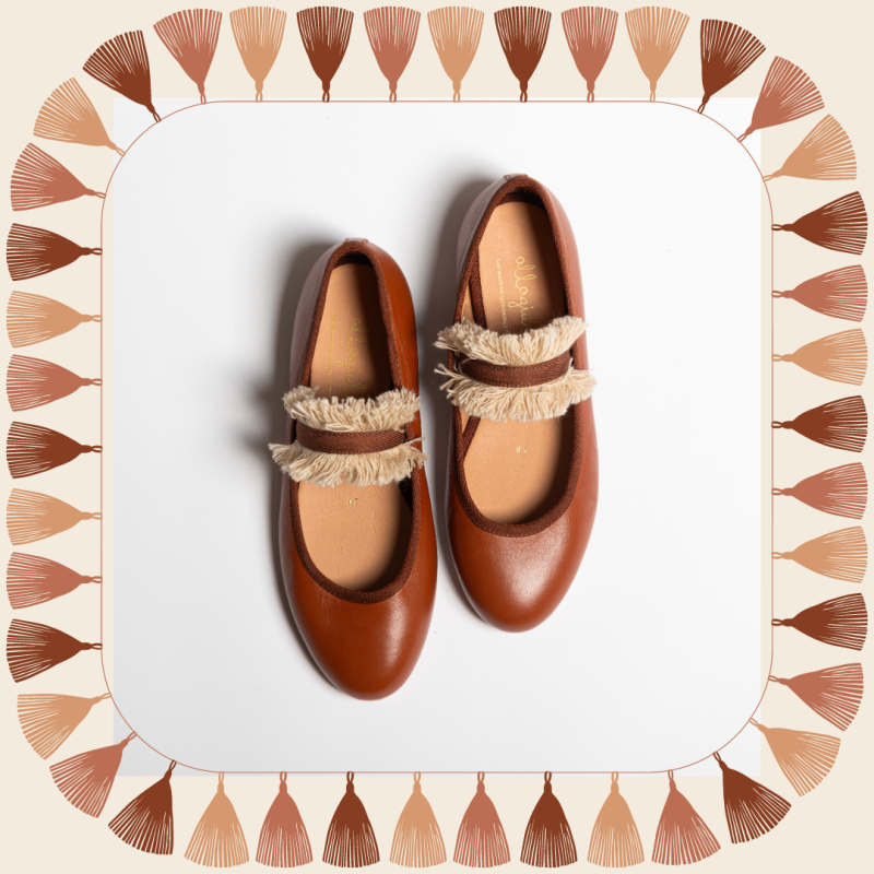 Allagiulia Ballerina Lolita CUOIO Frangia SABBIA