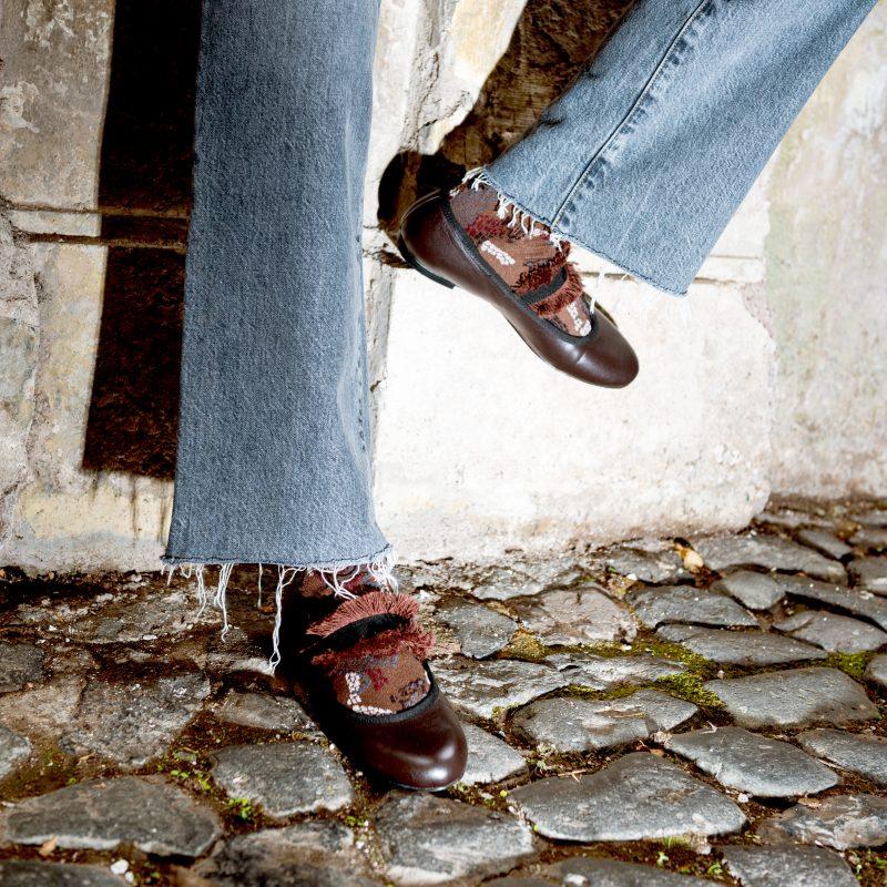 Allagiulia Ballerina Lolita Frangia TABACCO