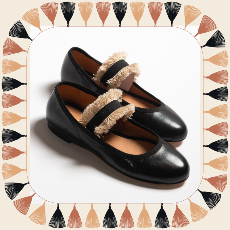 Allagiulia Ballerina Lolita NERO Frangia SABBIA