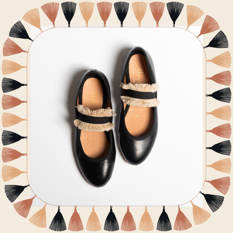Allagiulia Ballerina Lolita NERO Frangia SABBIA