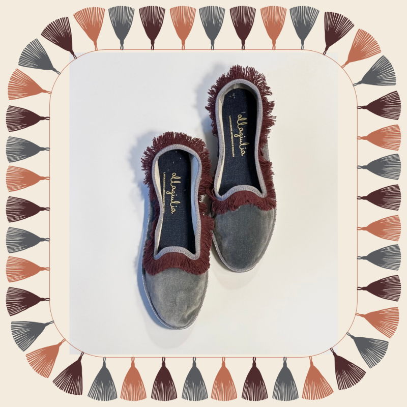 Allagiulia Friù Venezia GRIGIO Frangia BORDEAUX