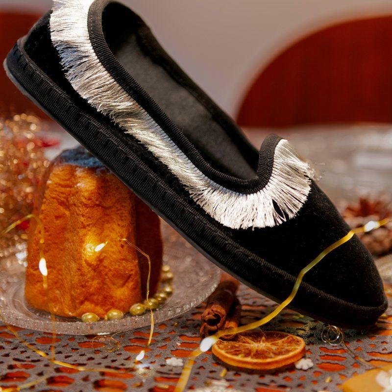 Allagiulia Friù Venezia NERO Frangia ARGENTO