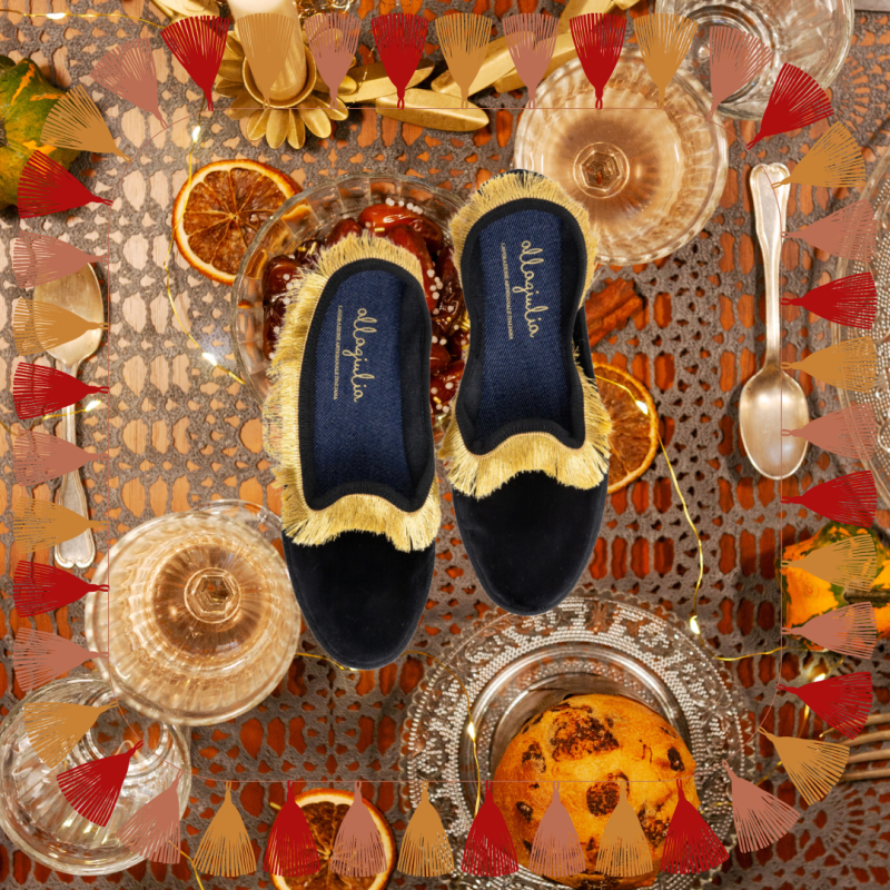 Allagiulia Friù Venezia NERO Frangia ORO