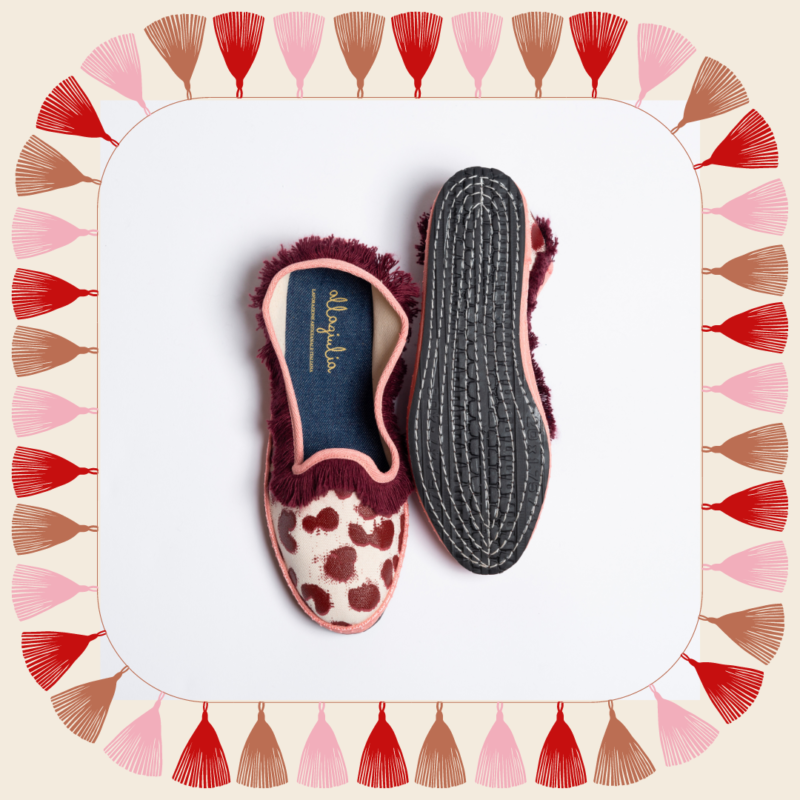 Allagiulia -Capsule Bordeaux- Friù Venezia Frangia CANVAS TIGROTTO BORDEAUX