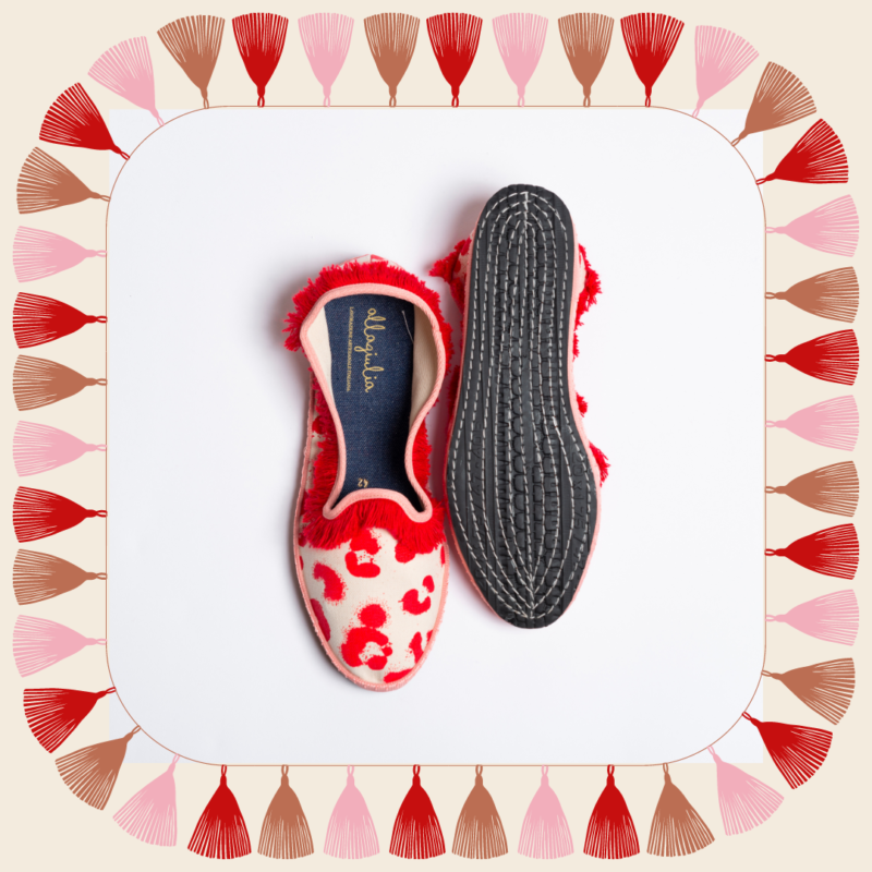 Allagiulia -Capsule Bordeaux- Friù Venezia Frangia CANVAS TIGROTTO ROSSO