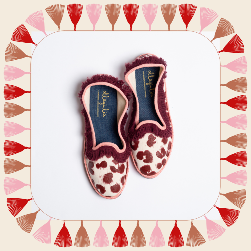 Allagiulia -Capsule Bordeaux- Friù Venezia Frangia CANVAS TIGROTTO BORDEAUX