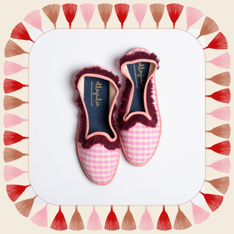 Allagiulia -Capsule Bordeaux- Friù Venezia VICHY ROSA Frangia BORDEAUX