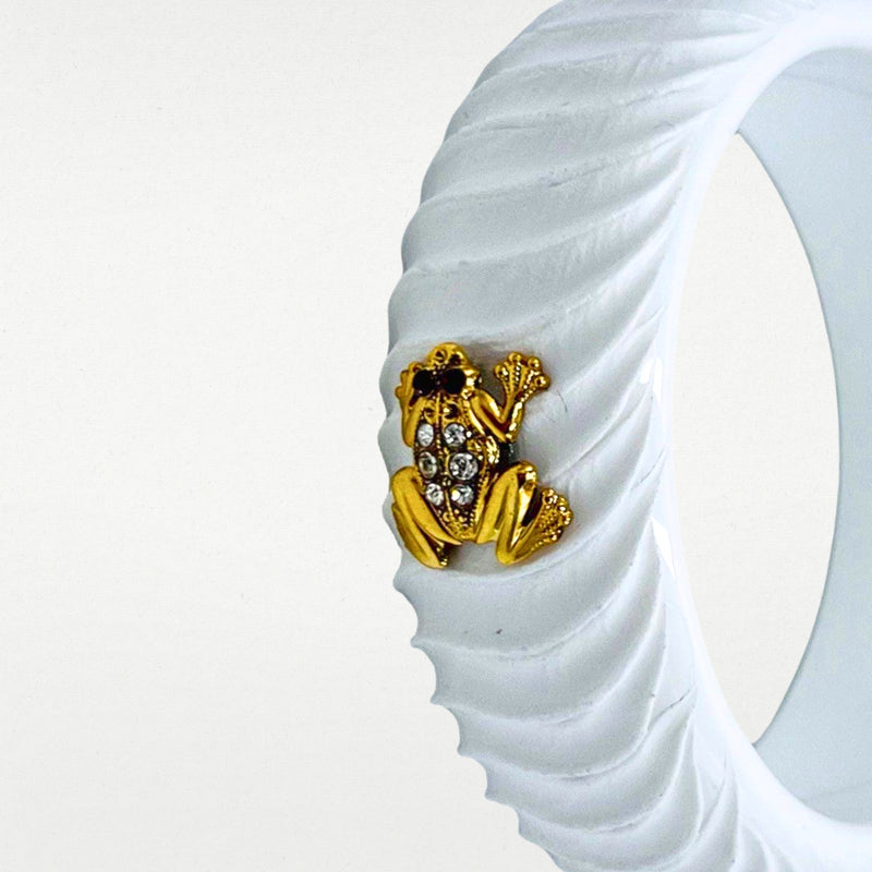 ALMALA BRACCIALE ACETATE FROG | BIANCO