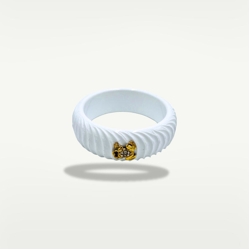 ALMALA BRACCIALE ACETATE FROG | BIANCO
