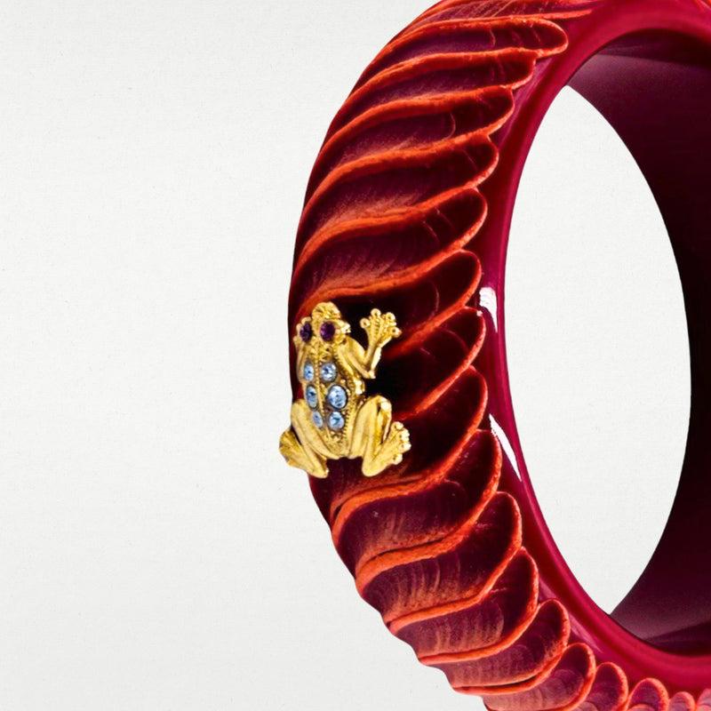 ALMALA BRACCIALE ACETATE FROG | MATTONE SCURO