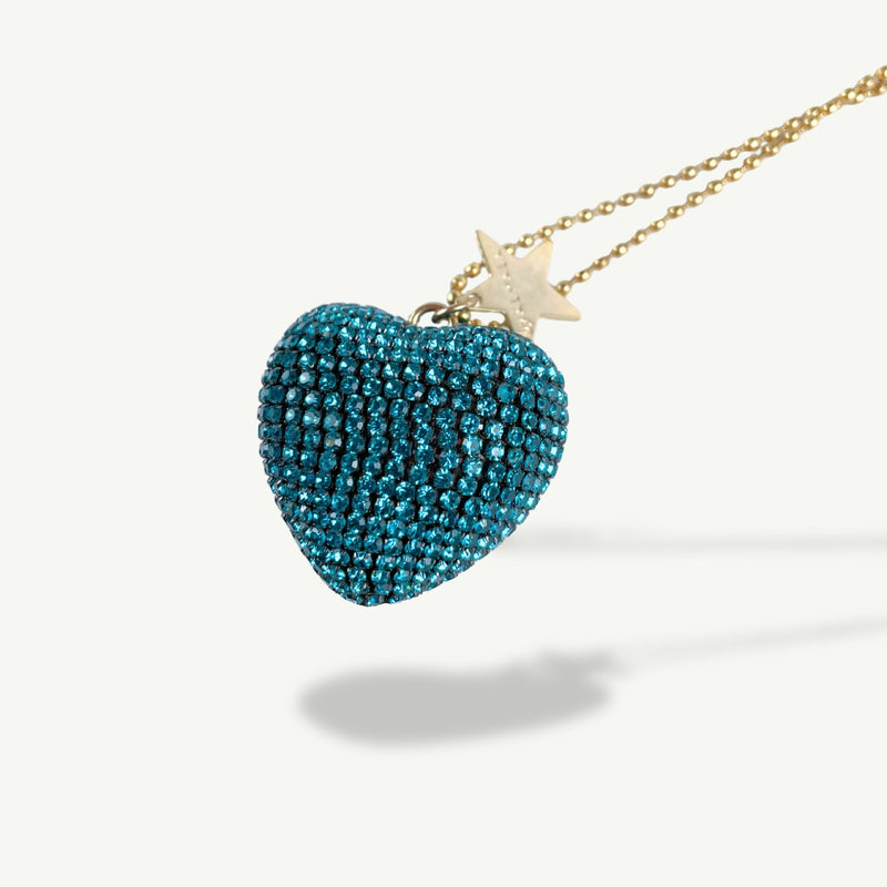 ALMALA COLLANA CUORE STRASS | TURCHESE