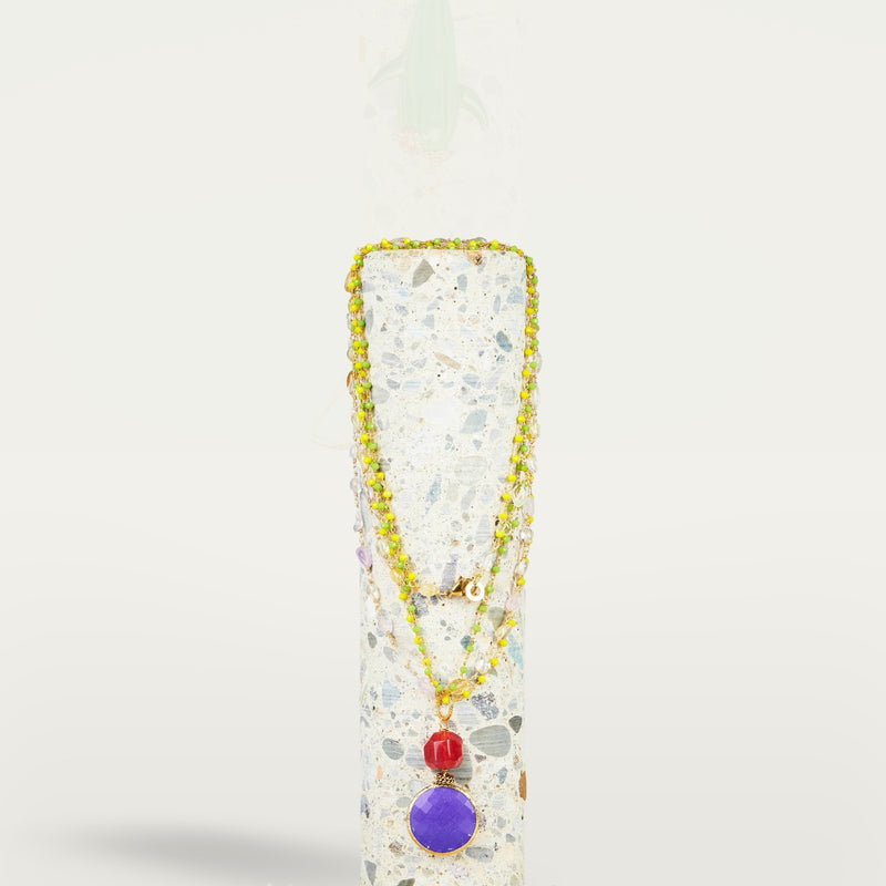 ALMALA COLLANA ROSARIO STONE | VIOLA
