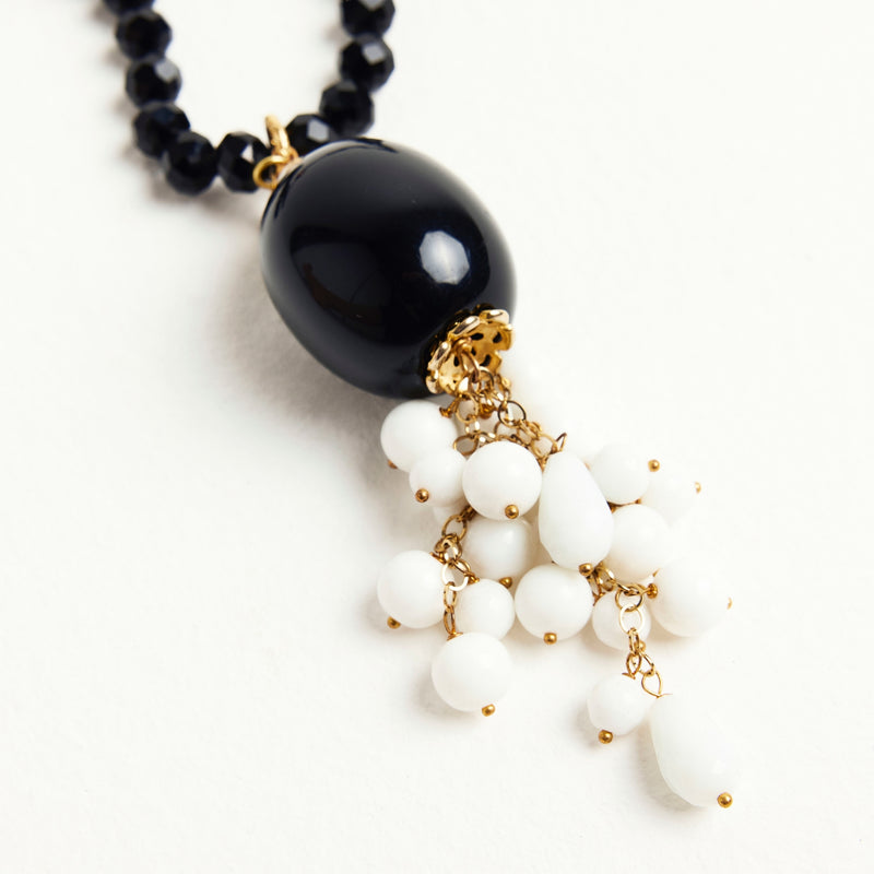 ALMALA COLLANA SCIARPA GRAPPOLO - BIANCO