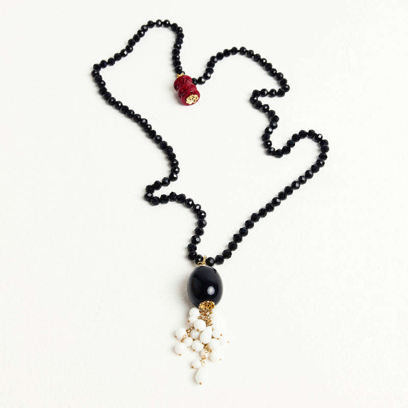 ALMALA COLLANA SCIARPA GRAPPOLO - BIANCO