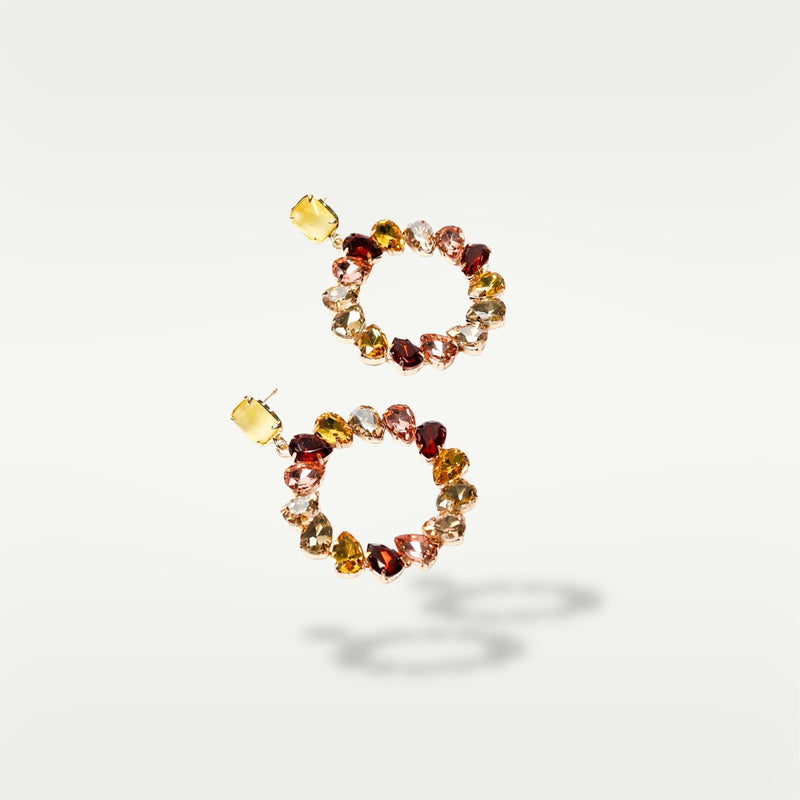 ALMALA ORECCHINO CIRCLE STRASS | NATURALE