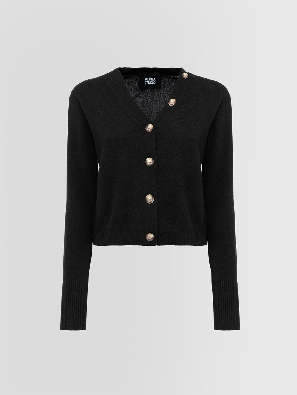 Alpha studio CARDIGAN CROPPED FIT M/L RASATO