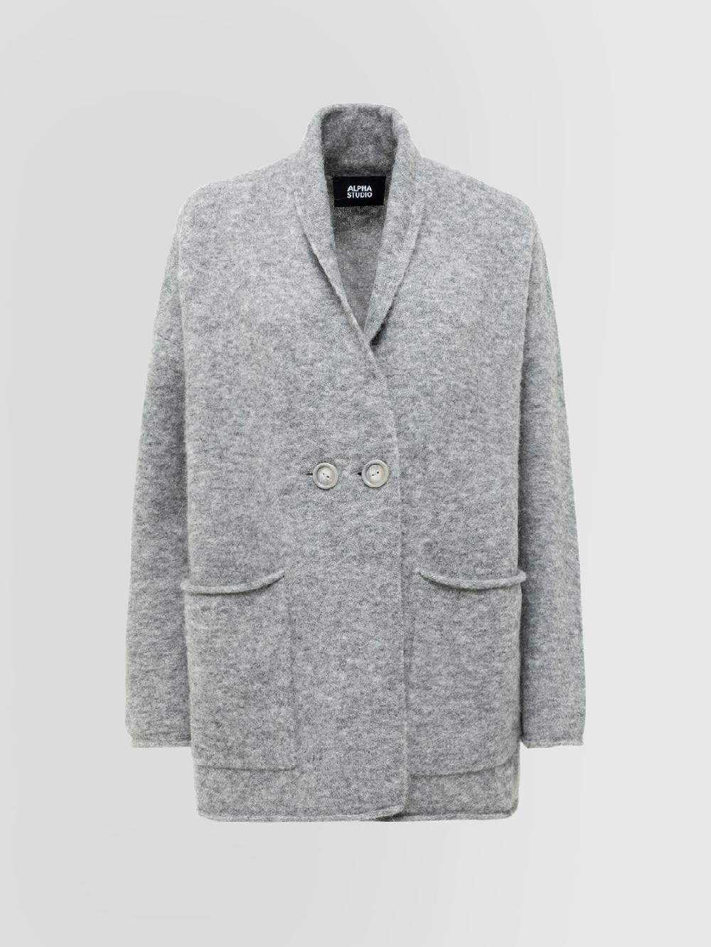 Alpha studio CARDIGAN DOPPIOPETTO RASATO BRUSHED