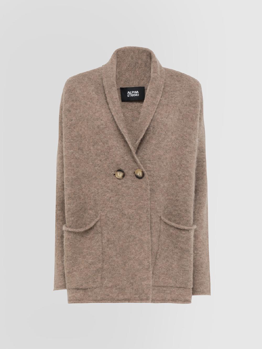 Alpha studio CARDIGAN DOPPIOPETTO RASATO BRUSHED