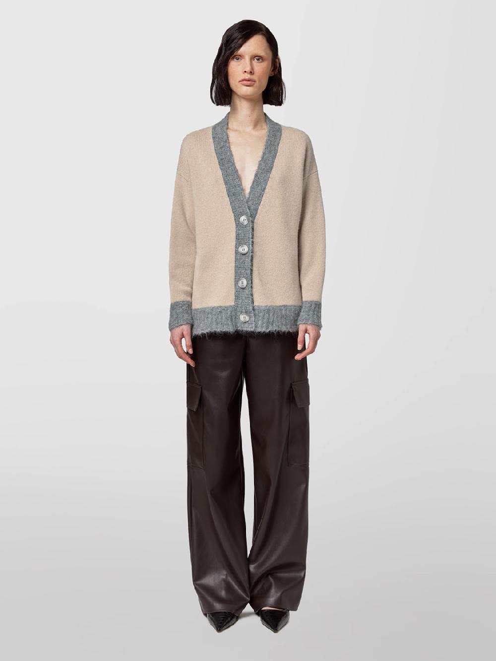 Alpha Studio CARDIGAN M/L RASATO BI-MATERIALE