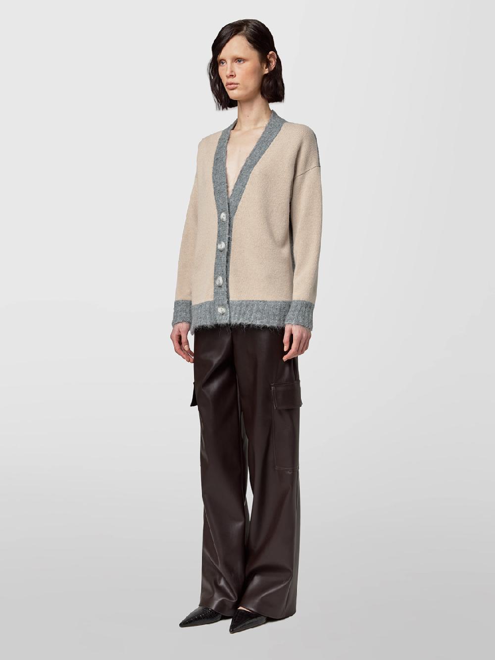 Alpha Studio CARDIGAN M/L RASATO BI-MATERIALE