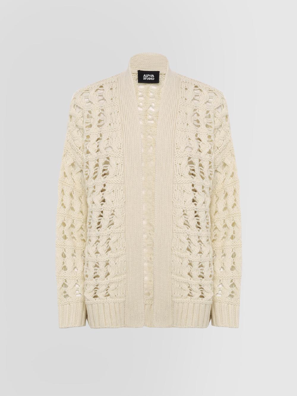 Alpha studio CARDIGAN PUNTO MAGLIA TRAFORATO