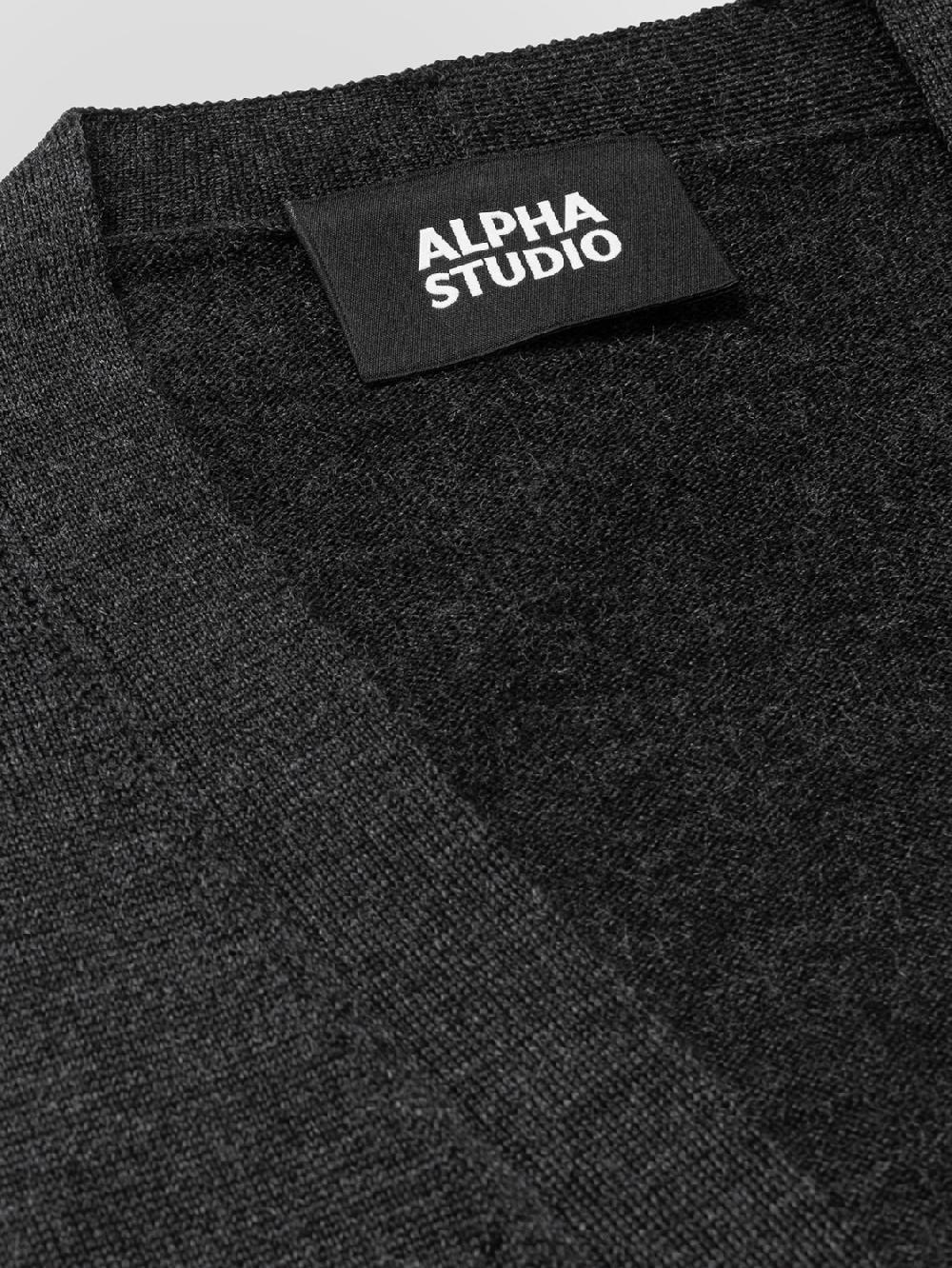Alpha Studio GILET IN MERINOS CON BOTTONI