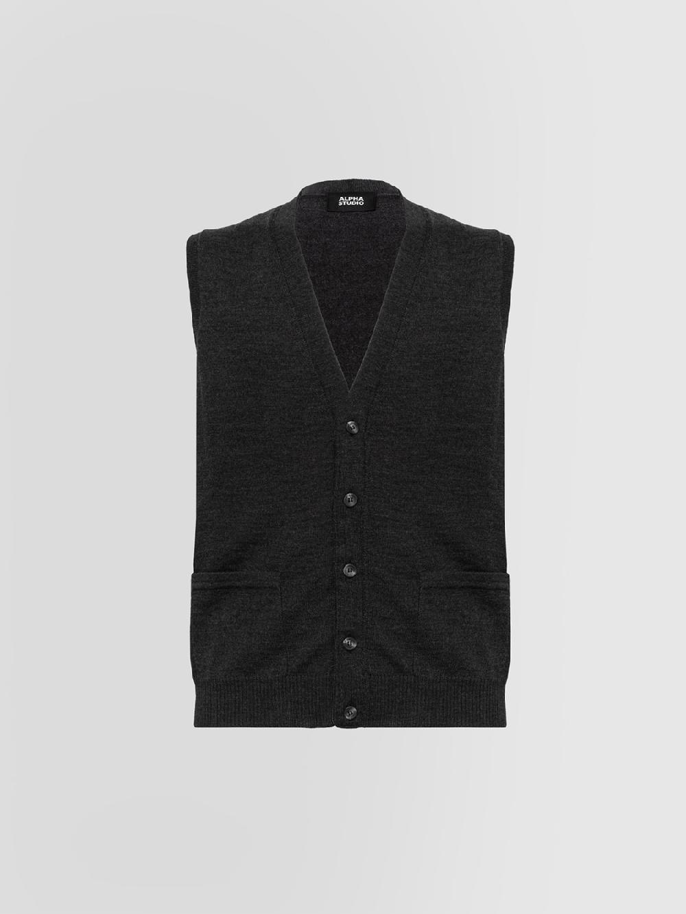Alpha studio GILET IN MERINOS CON BOTTONI