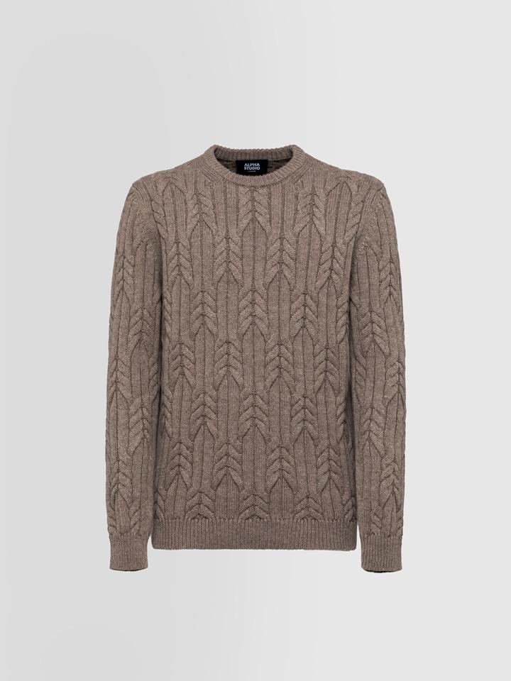 Alpha studio GIROCOLLO IN CASHMERE TRECCIA