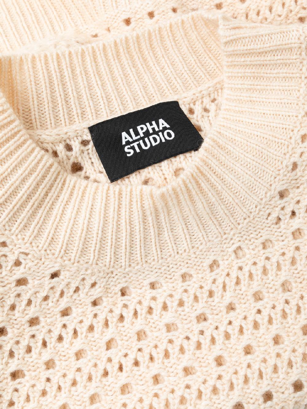 Alpha Studio GIROCOLLO PUNTO MAGLIA TRAFORATO