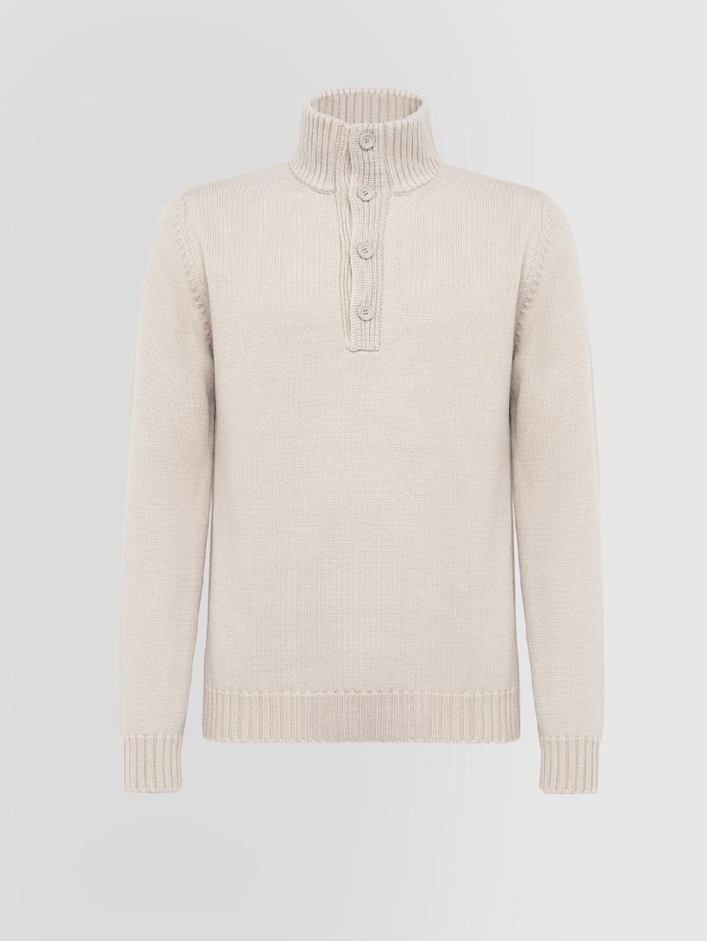 Alpha studio LUPETTO CON BOTTONI IN MERINOS