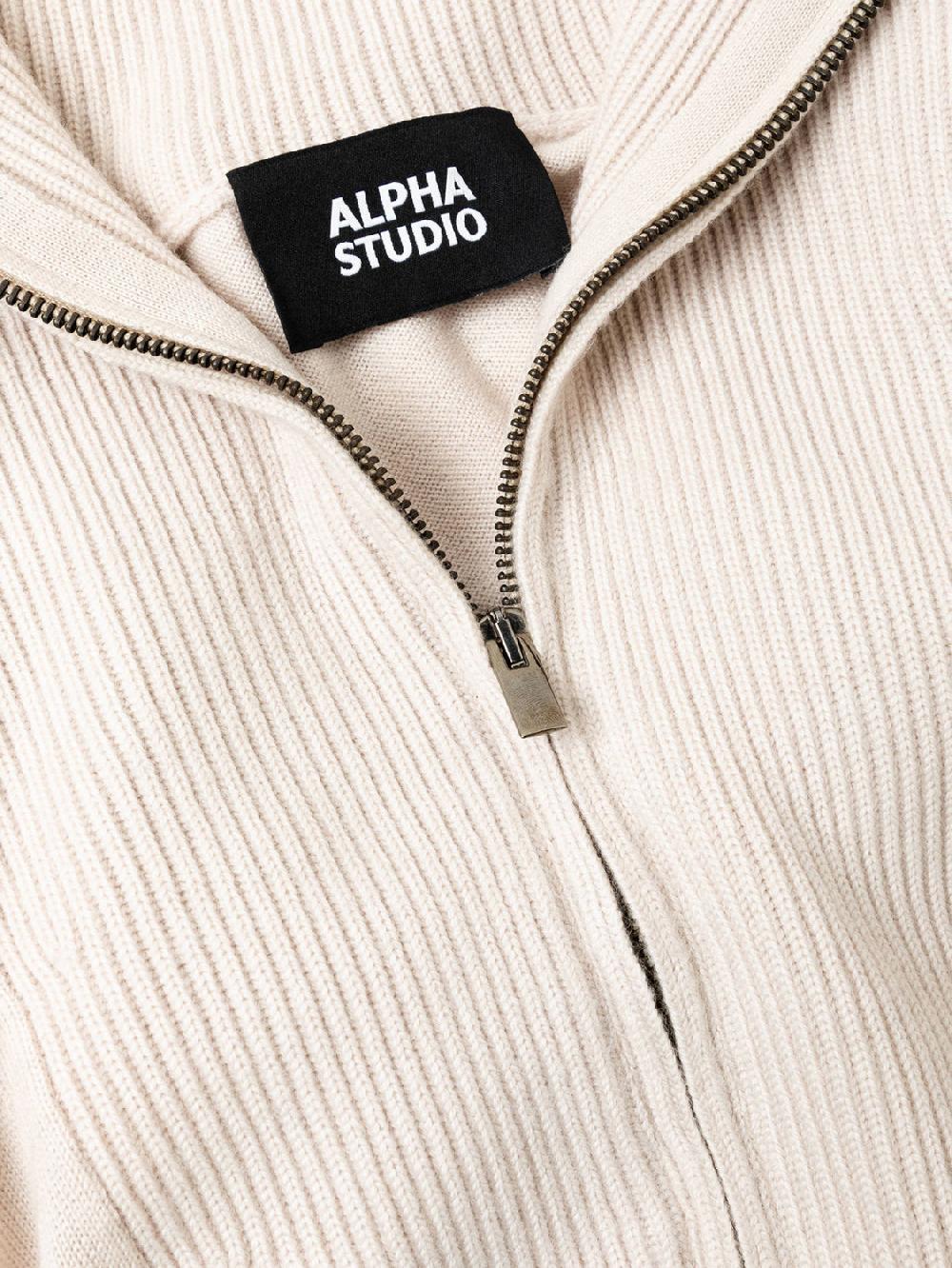 Alpha Studio LUPETTO ZIP PONCHO RASATO