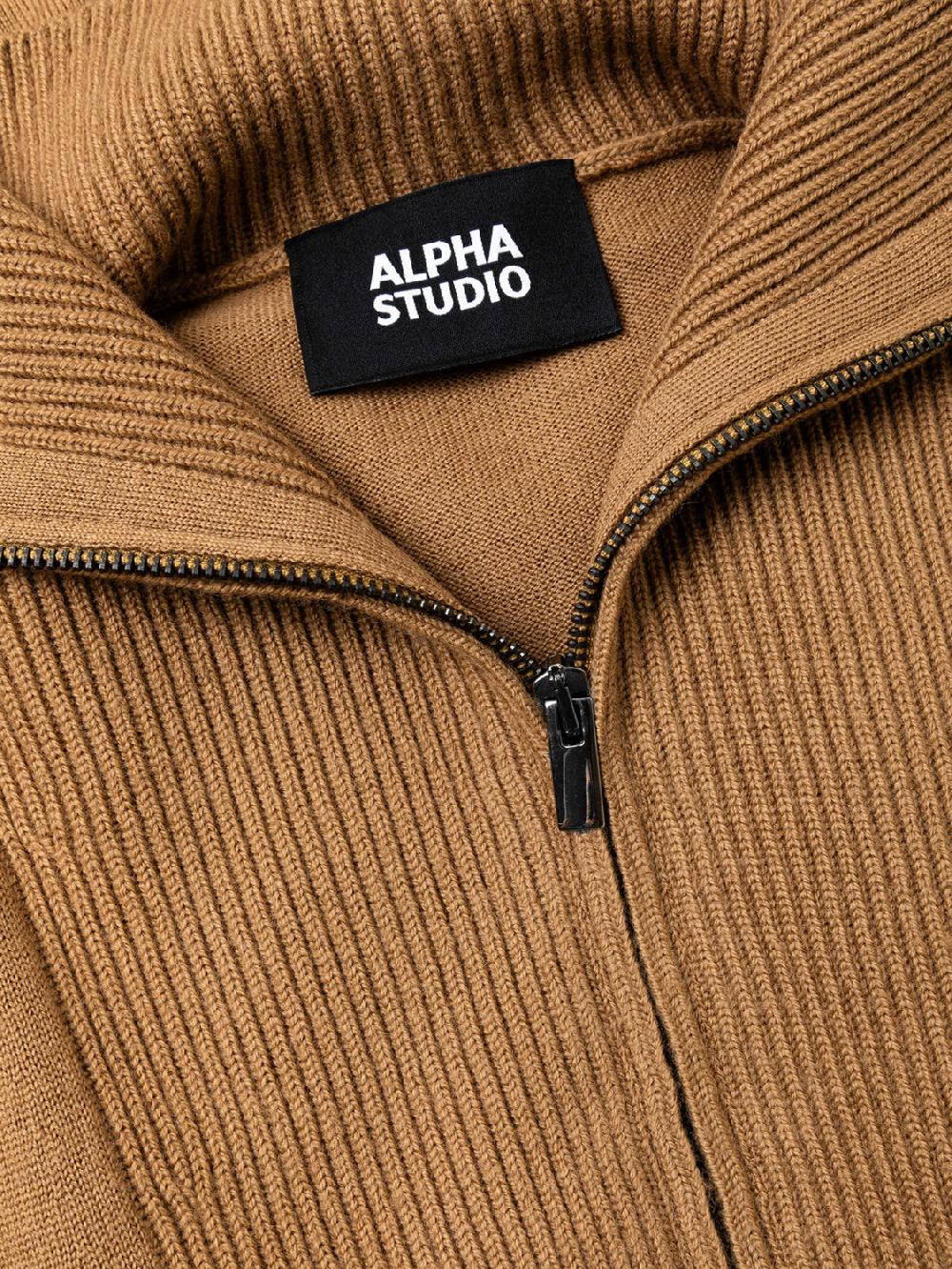 Alpha Studio LUPETTO ZIP PONCHO RASATO